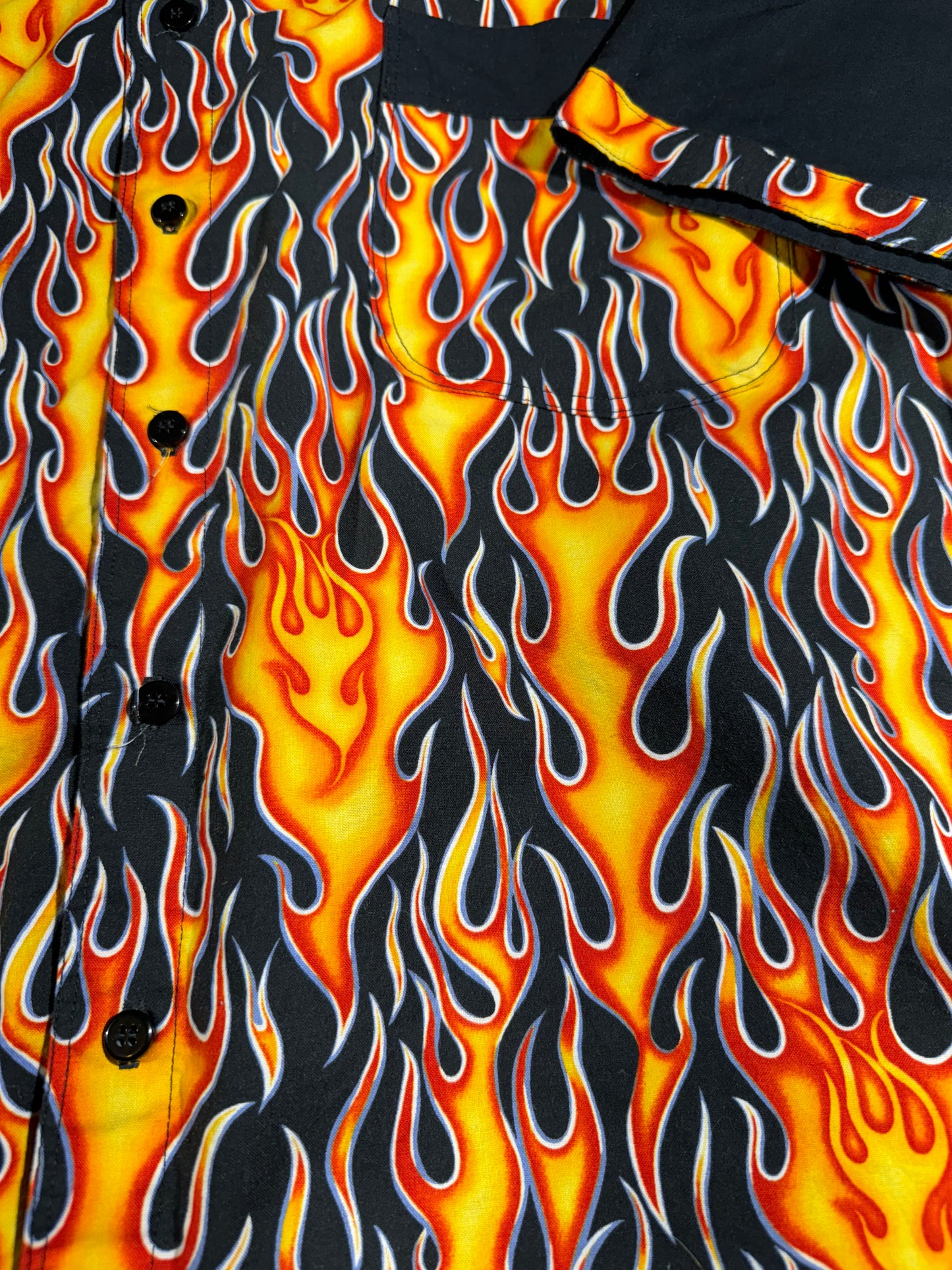 Vintage Flame Button Up Shirt HOT FIRE