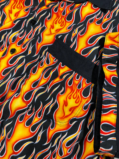 Vintage Flame Button Up Shirt HOT FIRE