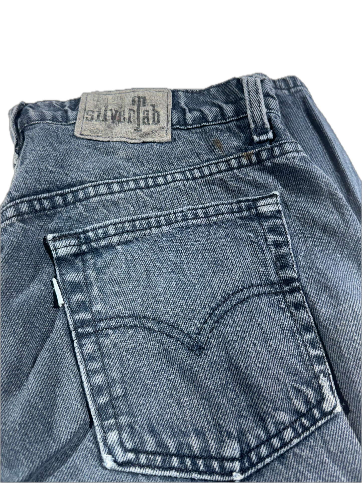 Vintage Levis Silver Tab Jeans Faded Grey Black USA Made