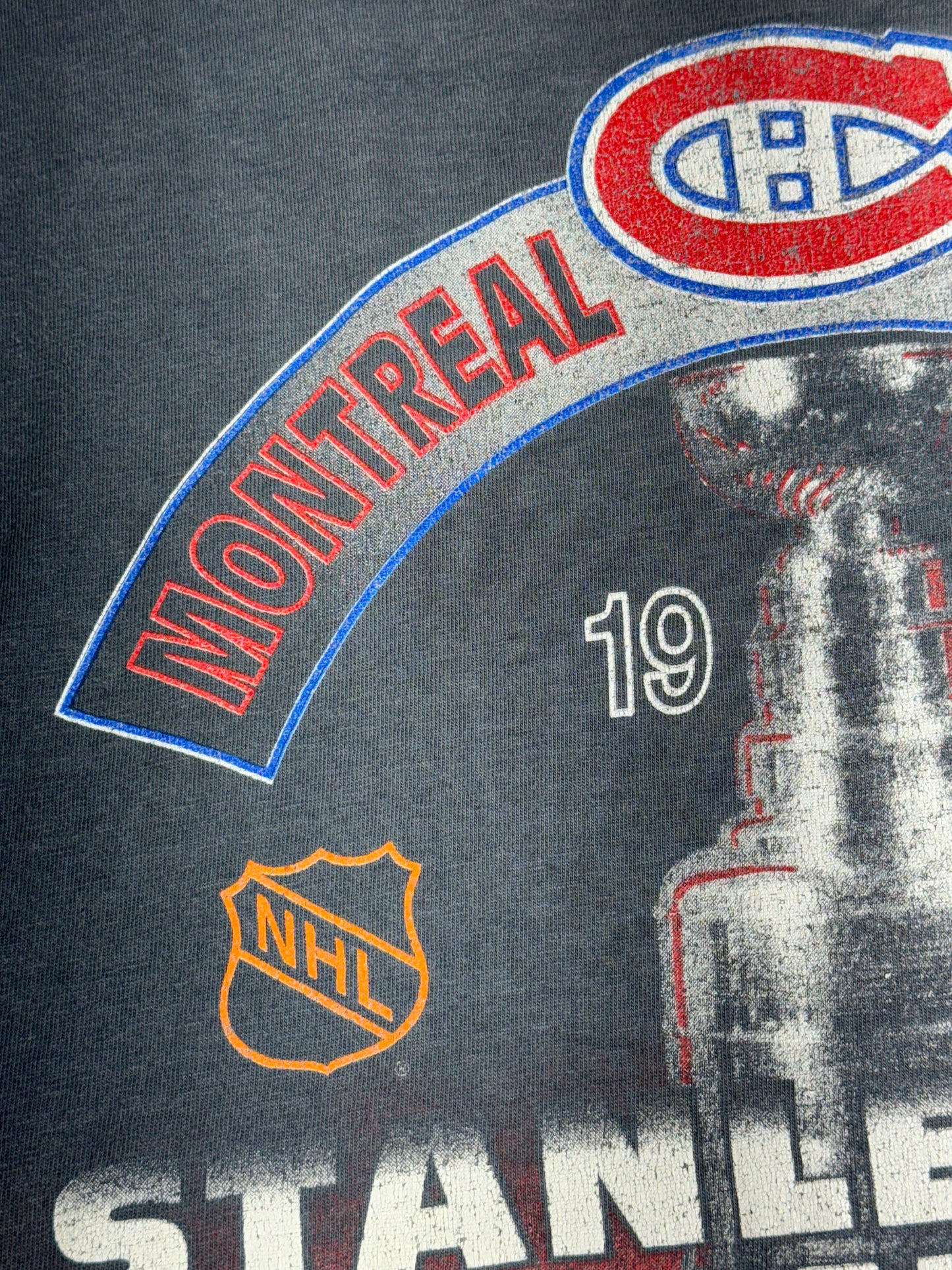 Vintage Montreal Canadiens T-Shirt NHL Stanley Cup Champs Faded Started Canadian Made