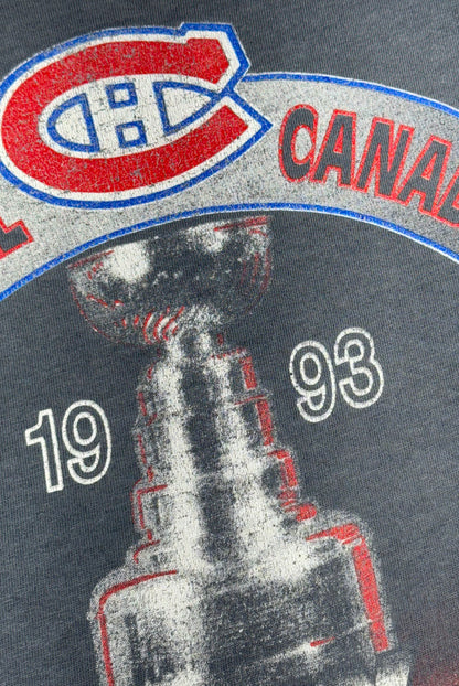 Vintage Montreal Canadiens T-Shirt NHL Stanley Cup Champs Faded Started Canadian Made