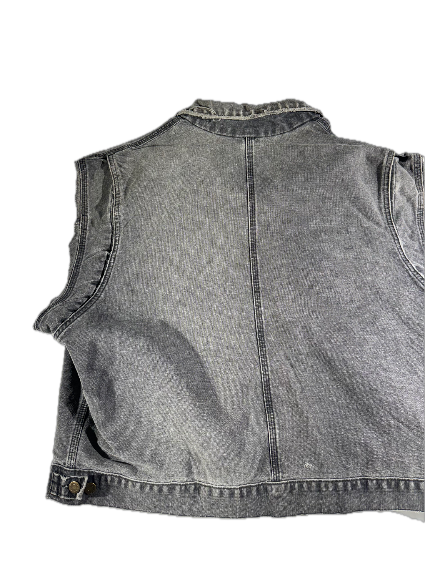 Vintage Carhartt Vest Jacket Cut Off Faded Black