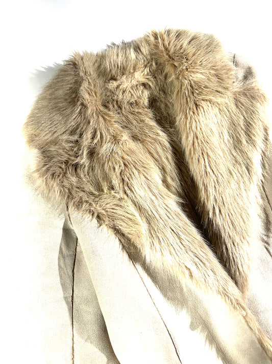 Vintage PROPORTION Jacket Coat Warm Winter Suede Faux Fur