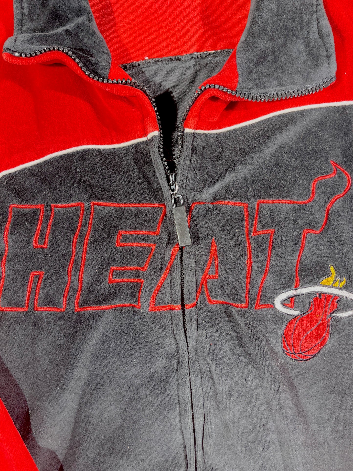 Miami Heat Track Jacket Mens Red and Black Velour Basketball 3XL NBA