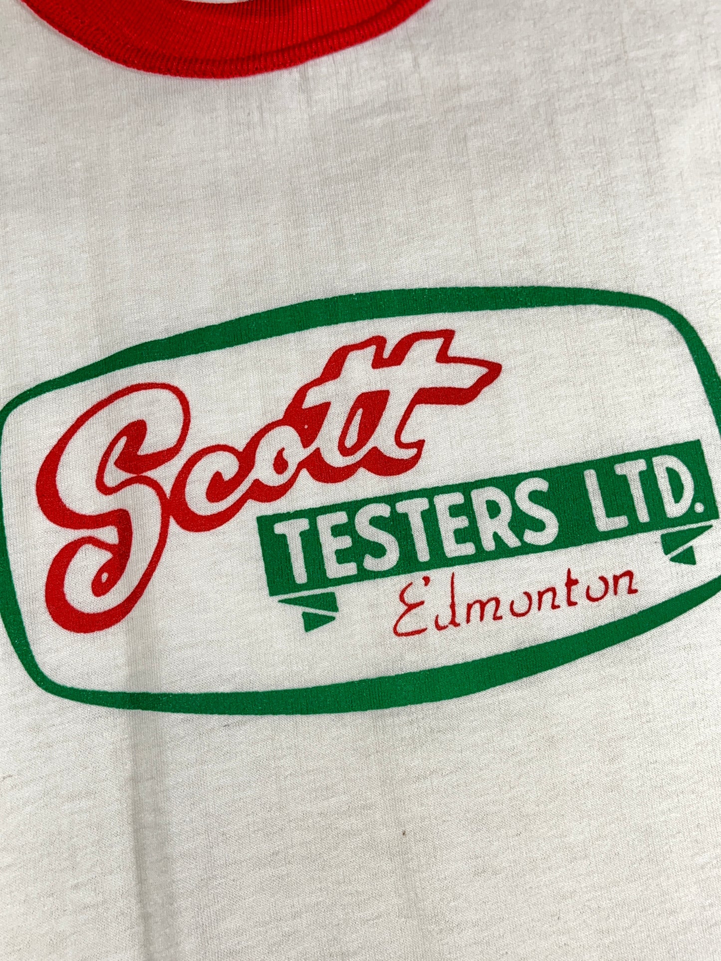 Vintage Scott Testers T-Shirt 80's Ringer Tiger Brand