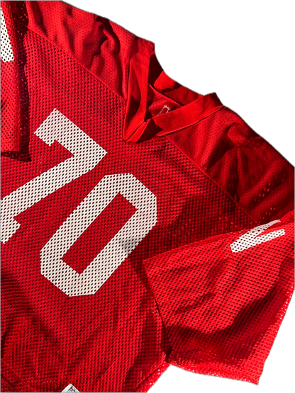 Vintage Red Football Jersey Mesh #70 Carlson Russell