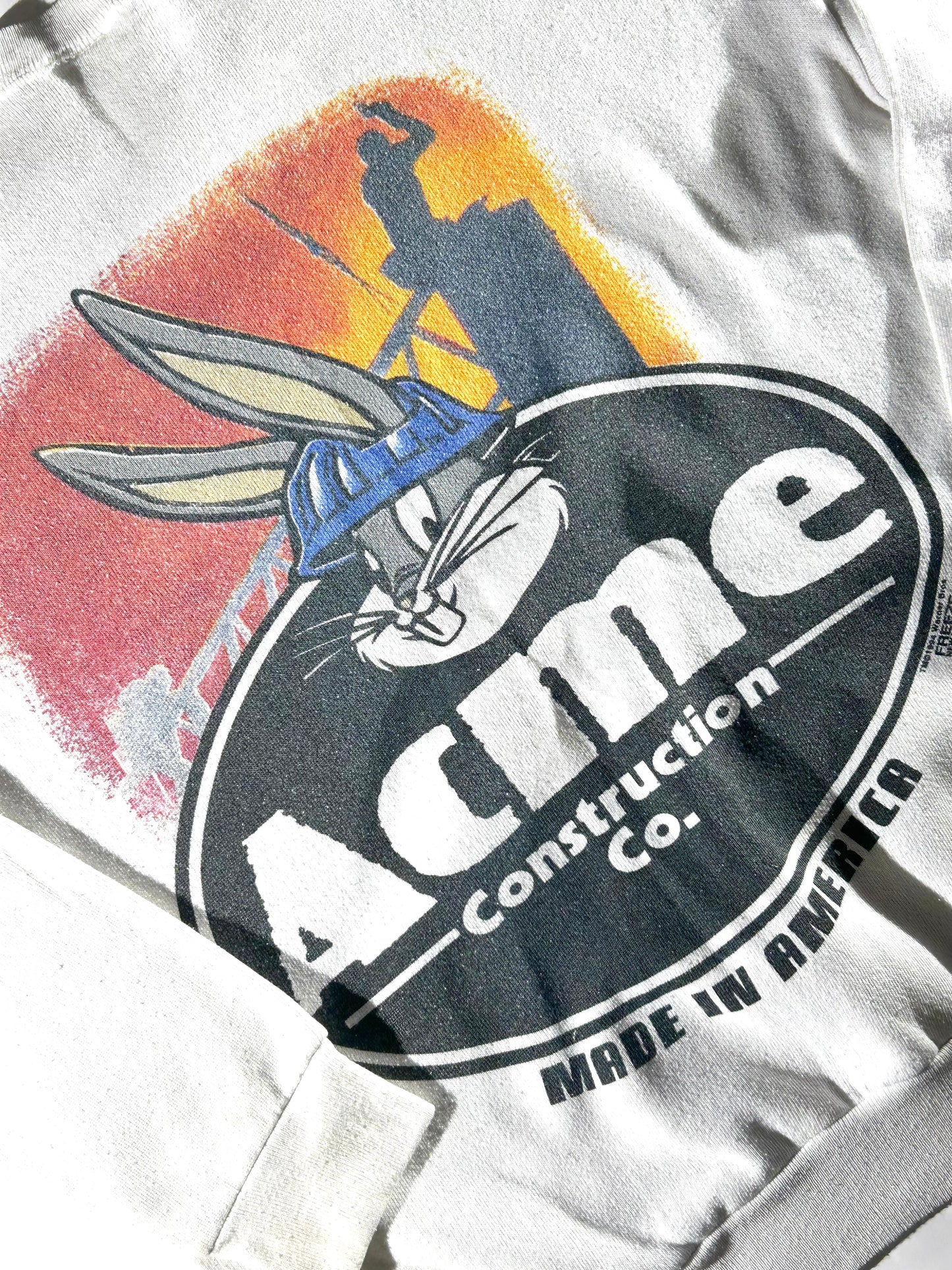 Vintage Acme Construction Crewneck 90s Looney Tunes 1994 Warner Bros.