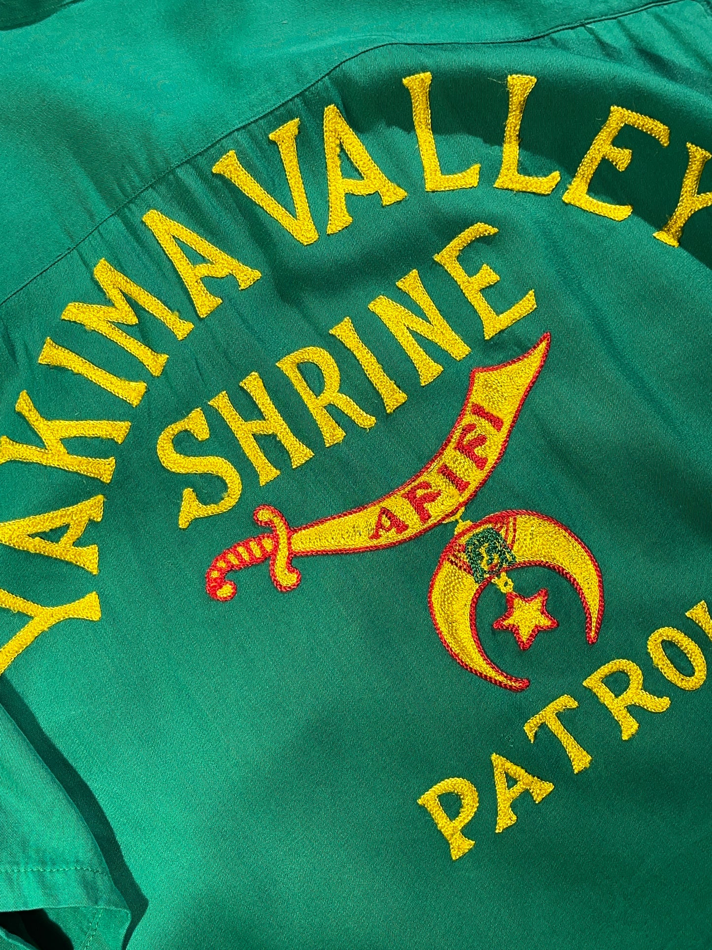 Vintage Yakima Shrine Shirt Button Up Top Soft Embroidered