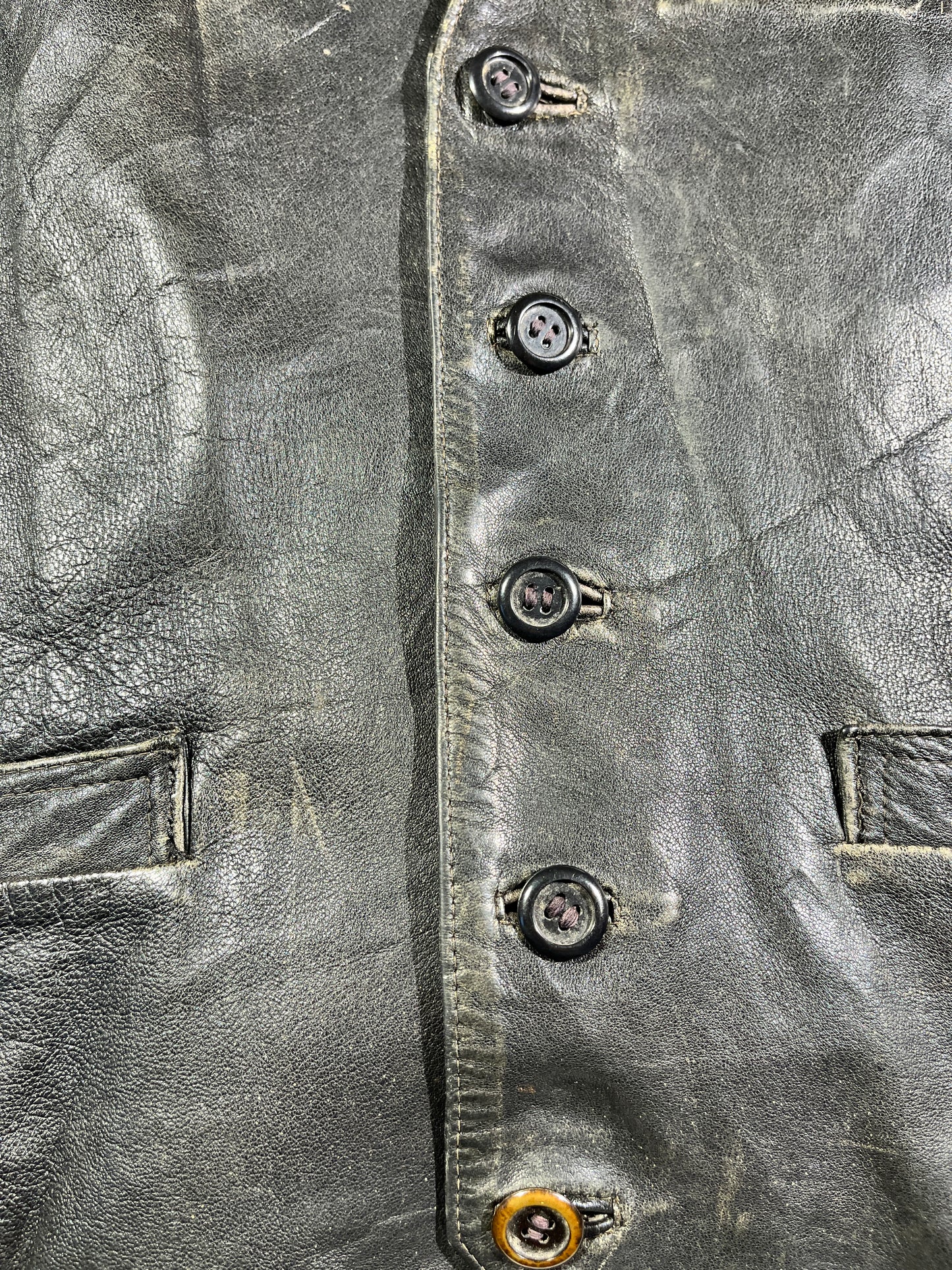 Vintage Leather Vest Buckleback