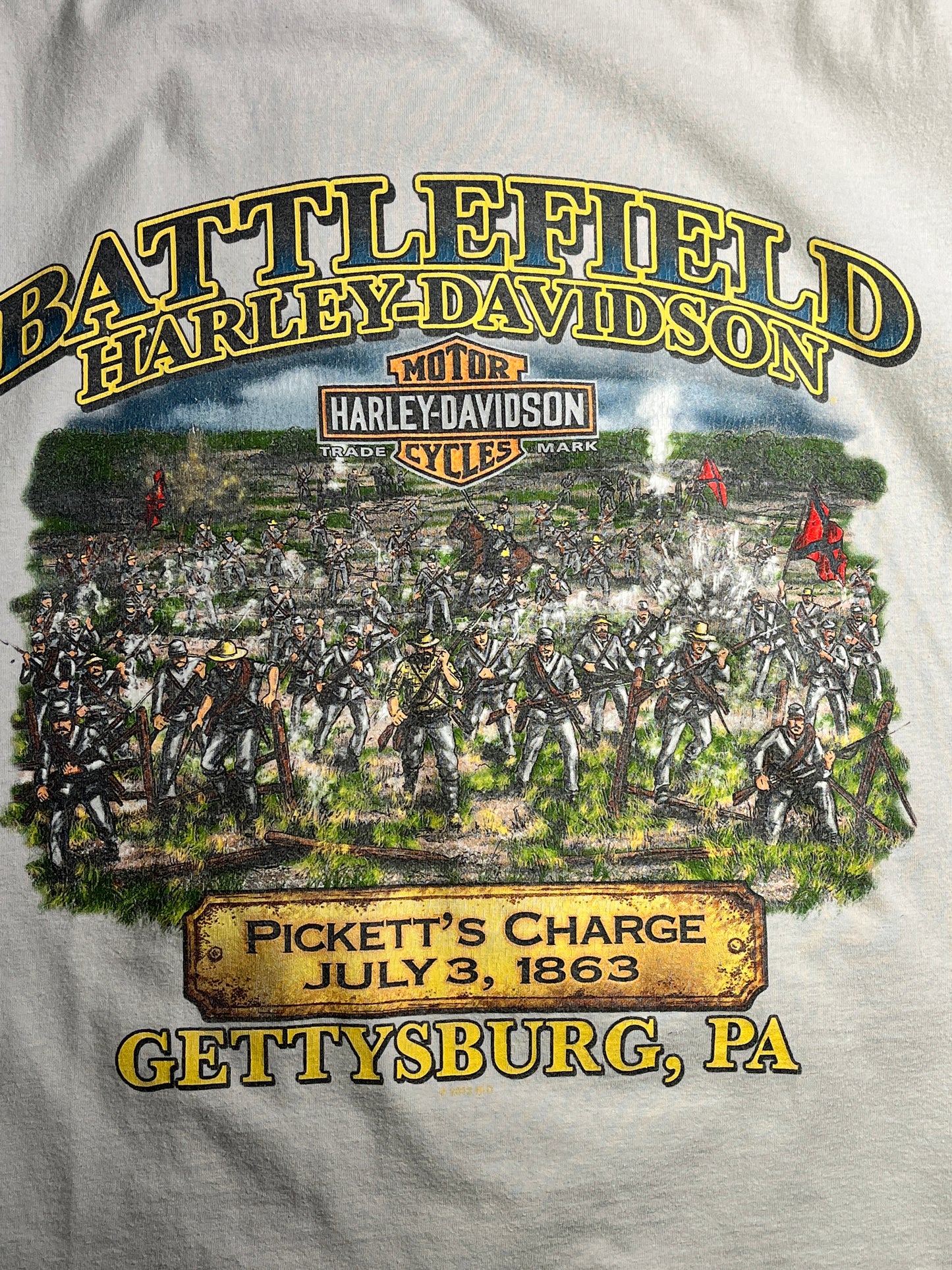 Vintage Harley Davidson T-Shirt Gettysburg Picket's Charge