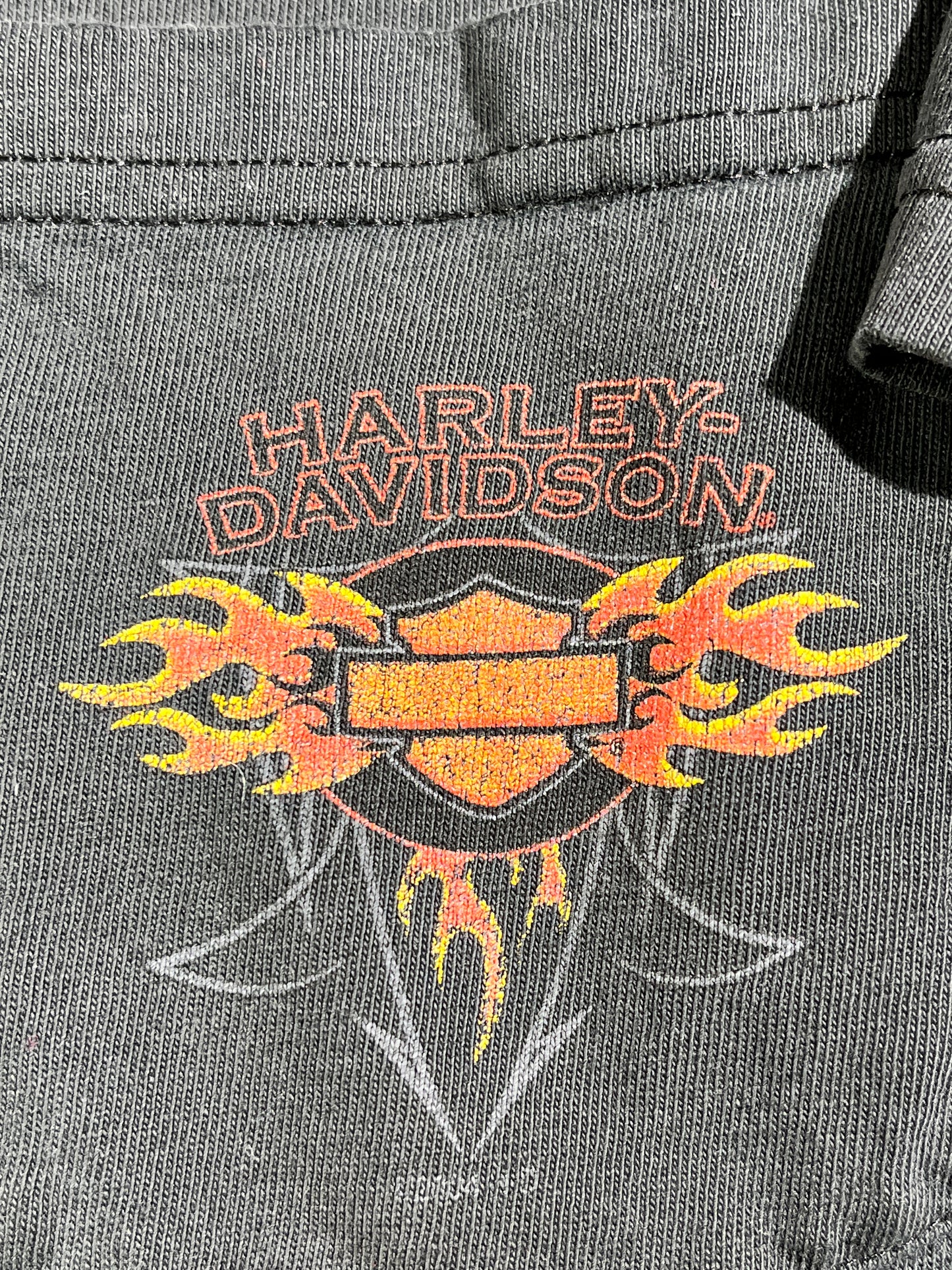 Vintage Harley Davidson T-Shirt Pocket Tee Charleston South Carolina Low Country Distressed