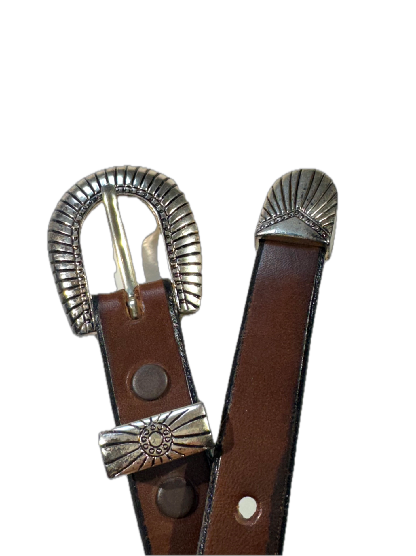 Vintage Western Belt With Metal Concho Medallions