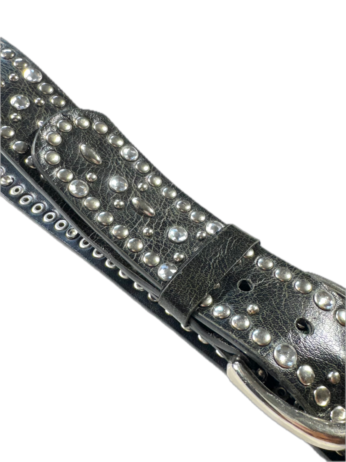 Vintage Western Belt Black Leather Belt With Studs