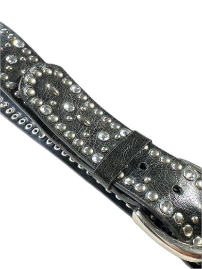 Vintage Western Belt Black Leather Belt With Studs