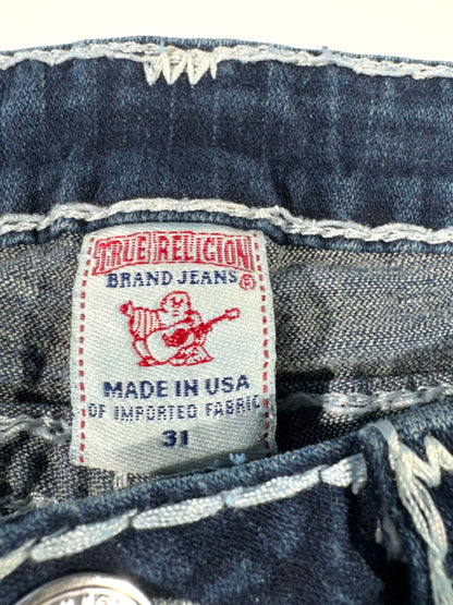 Vintage True Religion Denim Jeans Epic Wash Exposed Contrast Stitching USA Made Billy Super T