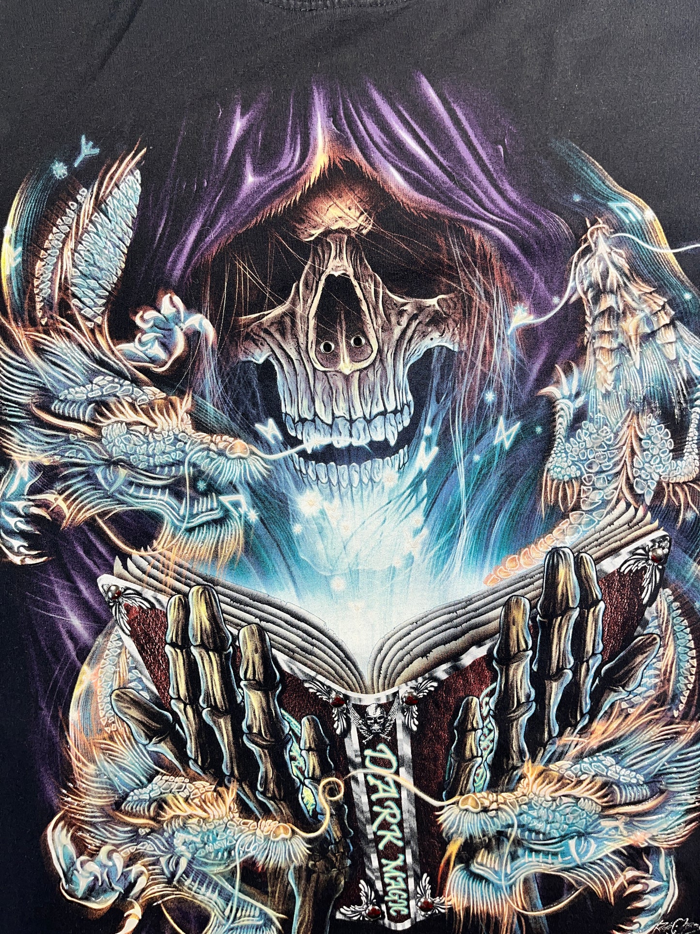 Vintage Dark Magic T-Shirt Skull & Dragons