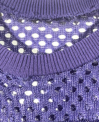 Vintage Mesh Jersey Top Purple Cropped & Boxy