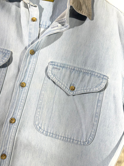 Vintage Denim Shirt Button Up Top