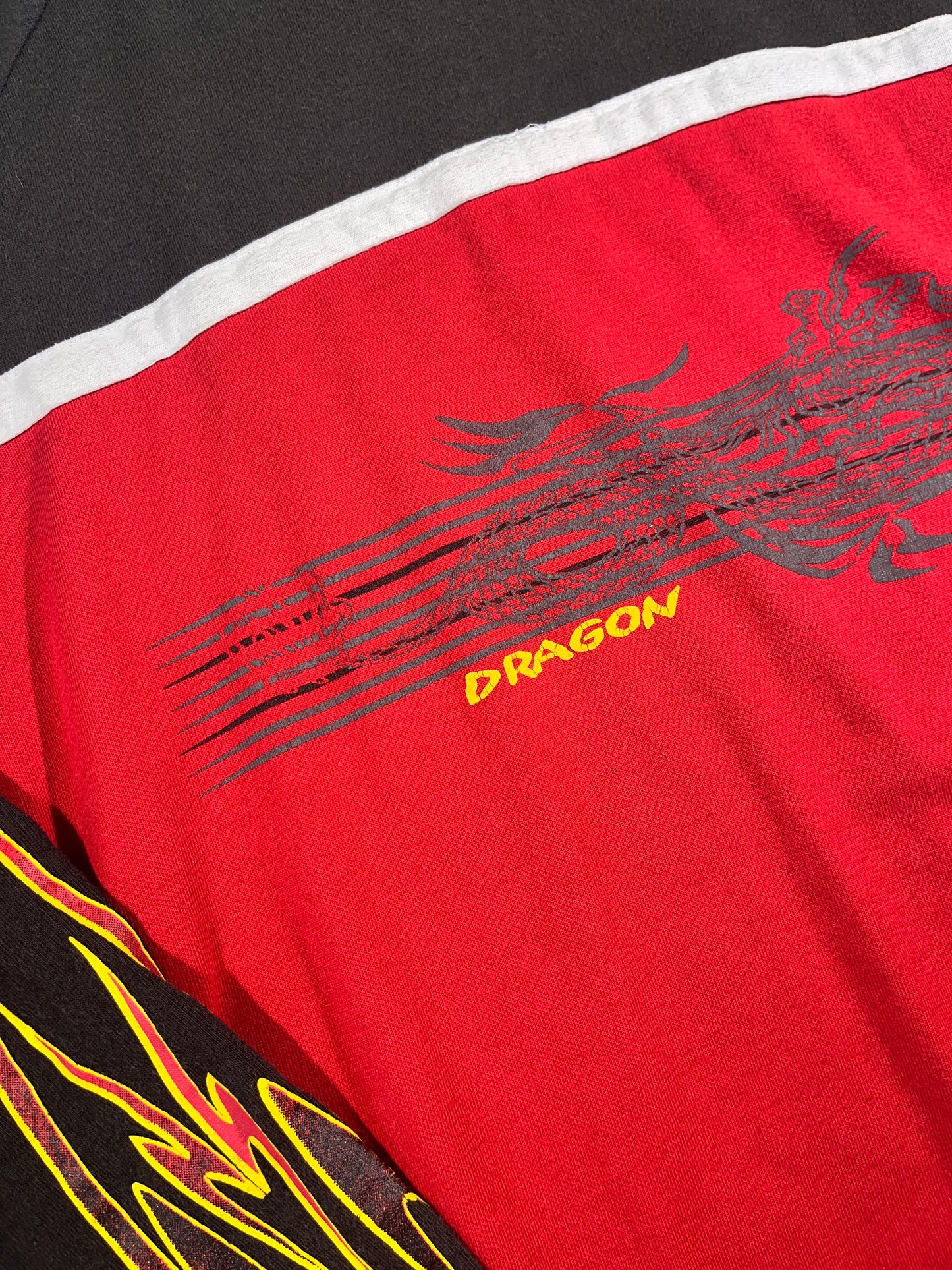 Vintage Dragon Long Sleeve Shirt Top Flame Arms Y2K No Boundaries