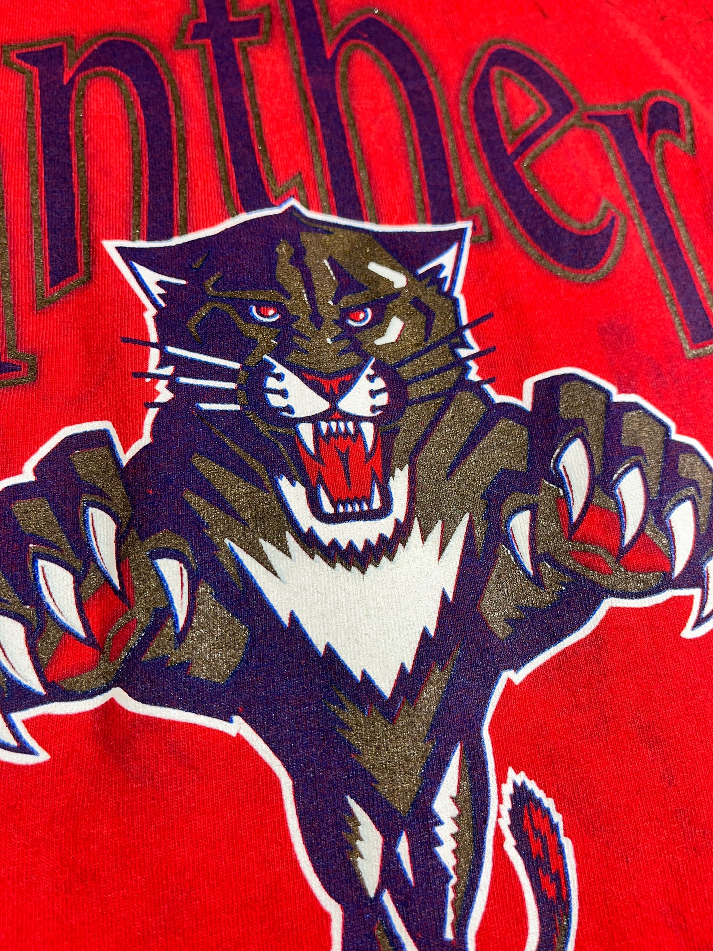 Vintage Florida Panthers T-Shirt Autographed Rob Neidermayer 90's NHL