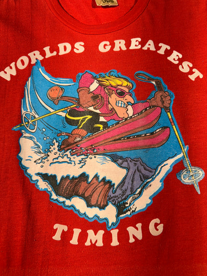 Vintage Worlds Greatest Timing T-Shirt Ski Tee