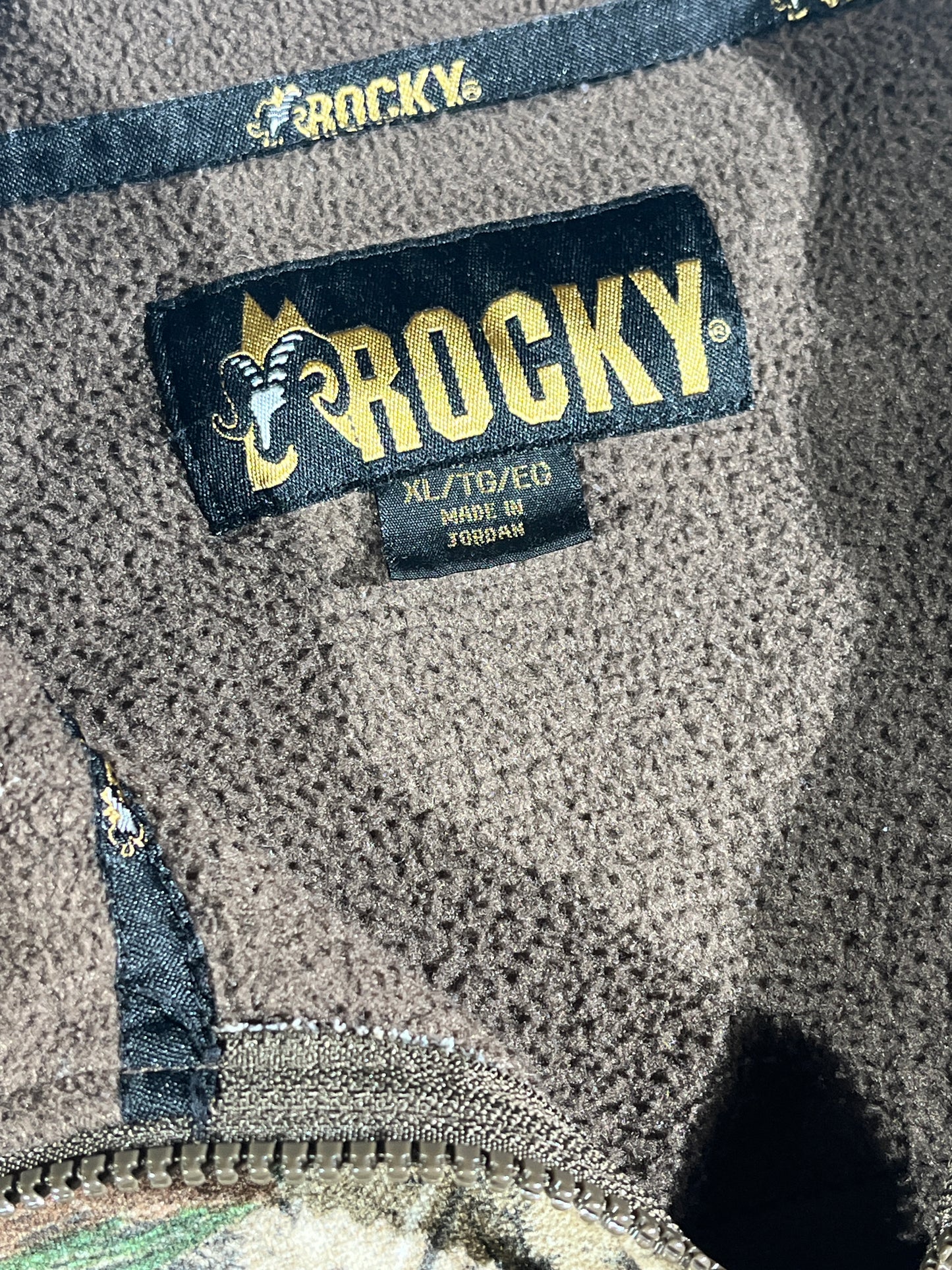 Vintage Real Tree Fleece Zip Up Sweater Jacket Rocky Soft