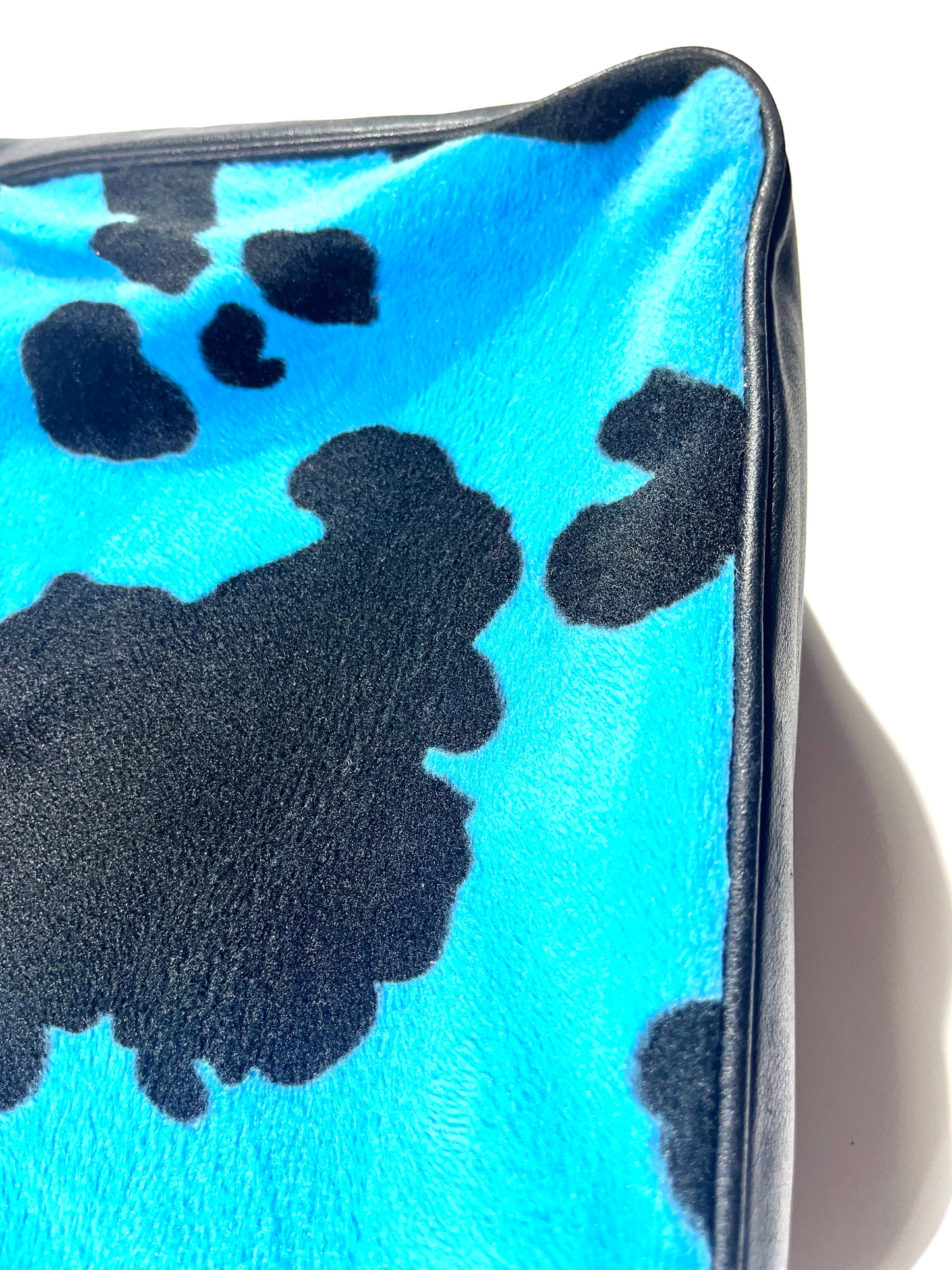Vintage Cow Purse Bag Soft Blue Fur (Faux Fur)