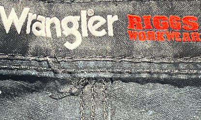 Vintage Wrangler Pants Cargo Black Distressed Double Knees Work Wear