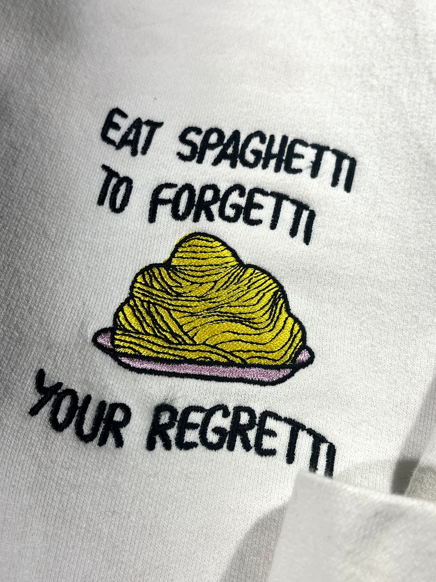 Vintage Spaghetti Crewneck Regrets Eats