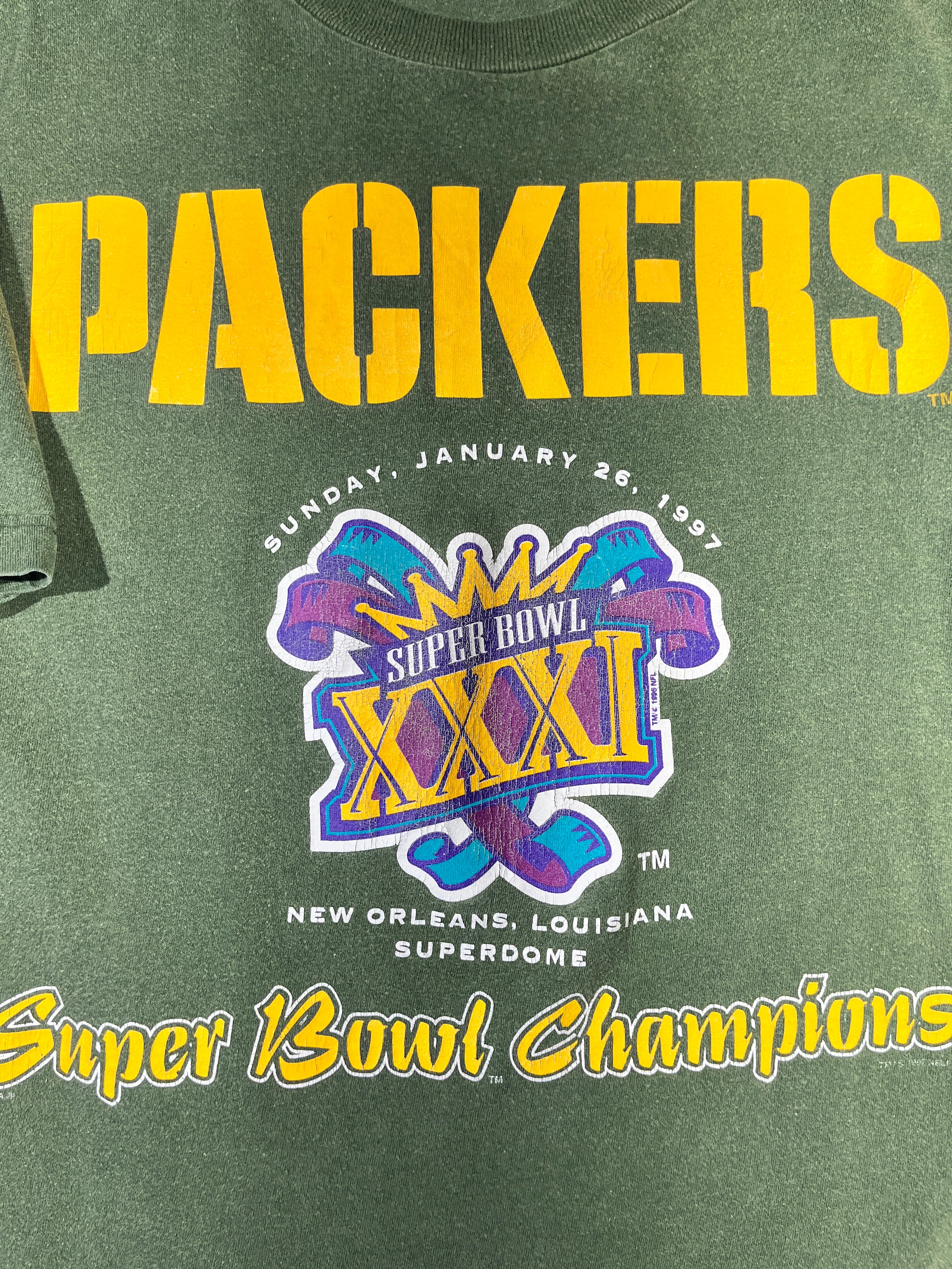 Vintage Green Bay Packers T-Shirt 1997 Super Bowl Champions XXXI 90's –  Glorydays Fine Goods