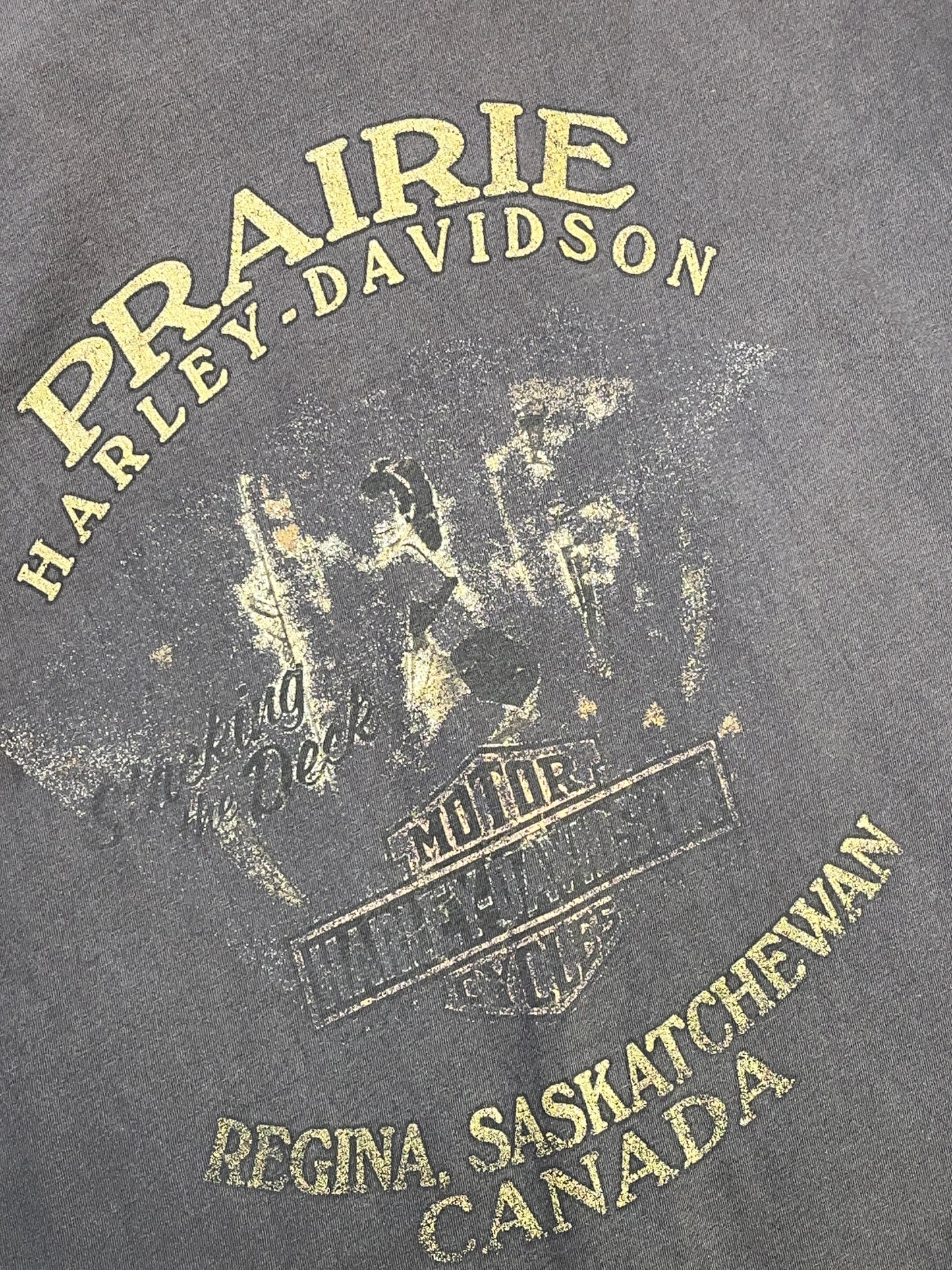 Vintage Harley Davidson T-Shirt Feeling Lucky Praire Canada Faded