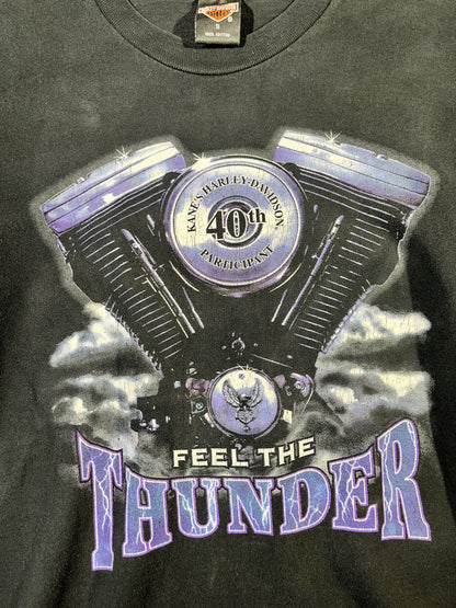 Vintage Harley Davidson T-Shirt Kanes Feel The Thunder Tee