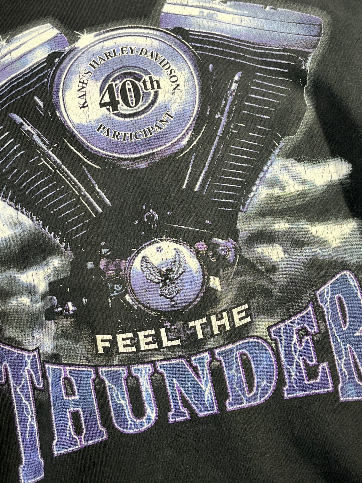 Vintage Harley Davidson T-Shirt Kanes Feel The Thunder Tee