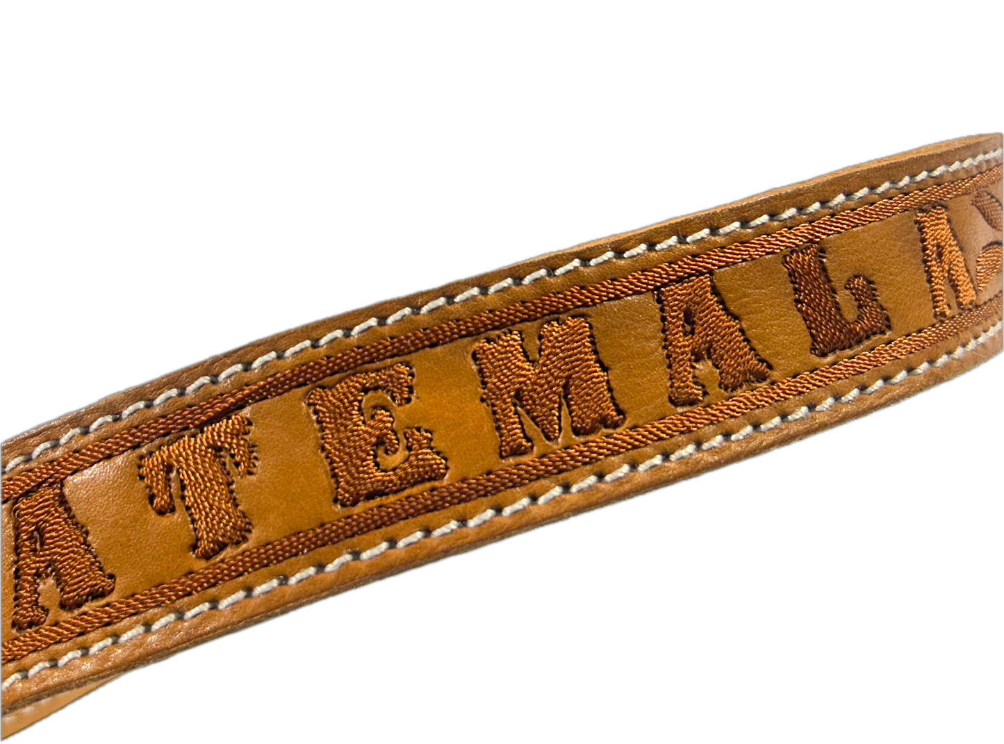 Vintage Guatemala Leather Belt With Horse Buckle