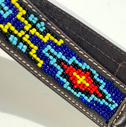 Vintage Beaded Leather Belt