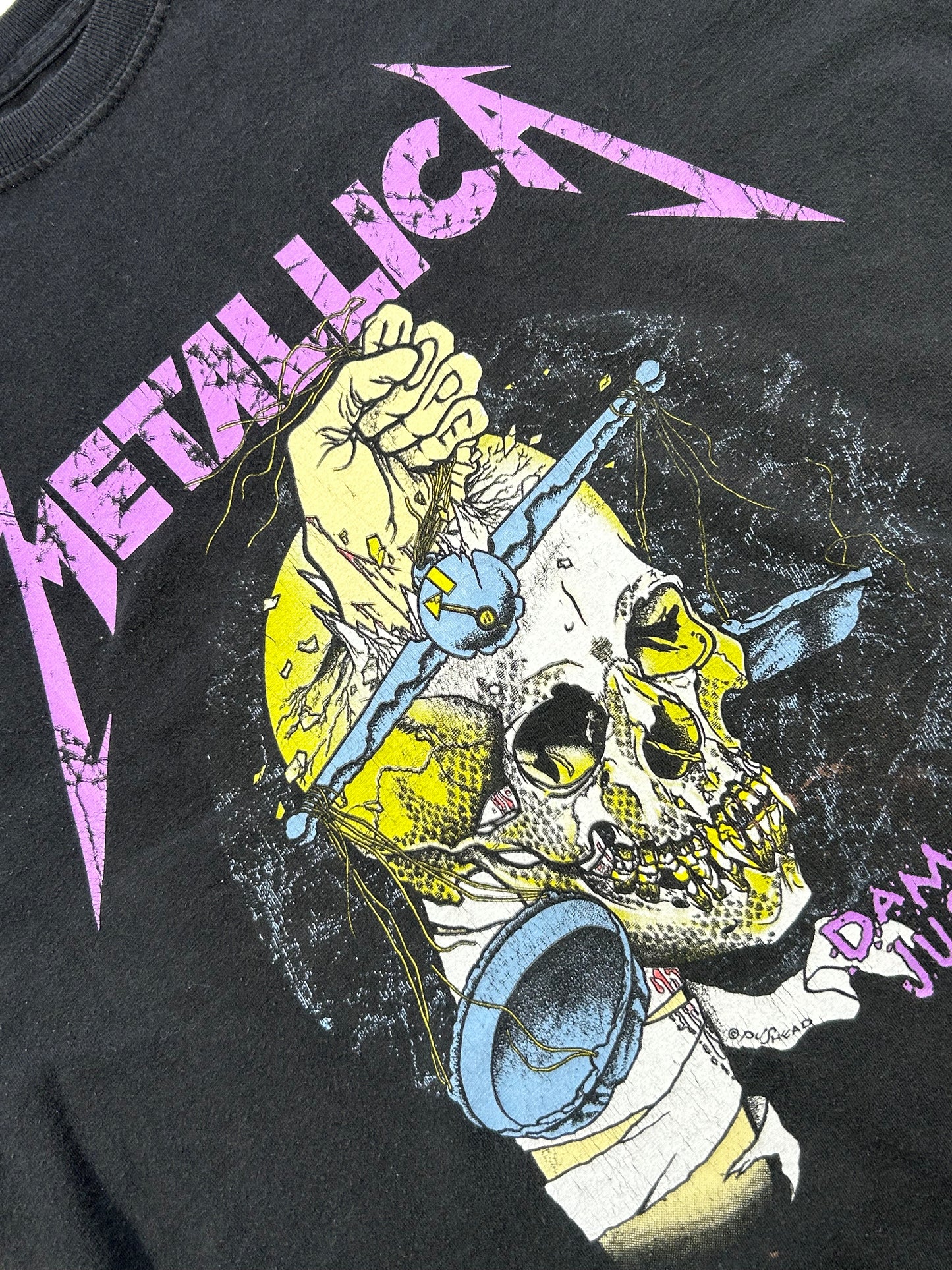 Vintage Metallica T-Shirt Damaged Justice