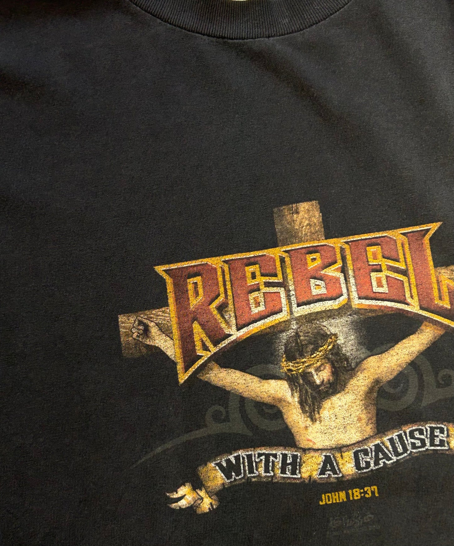 Vintage Jesus T-Shirt Rebel With A Cause