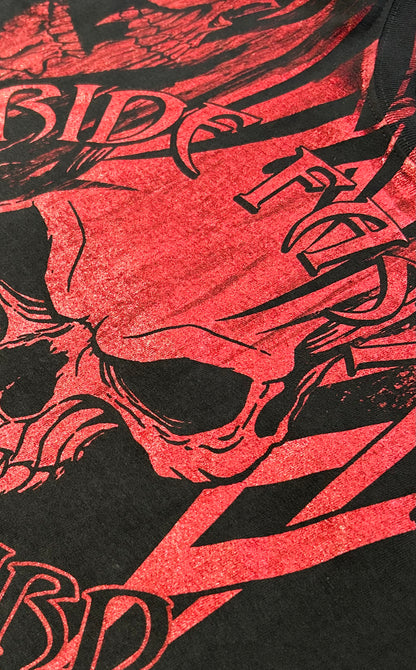 Vintage Skull T-Shirt Ride Fast Live Hard Back Graphic