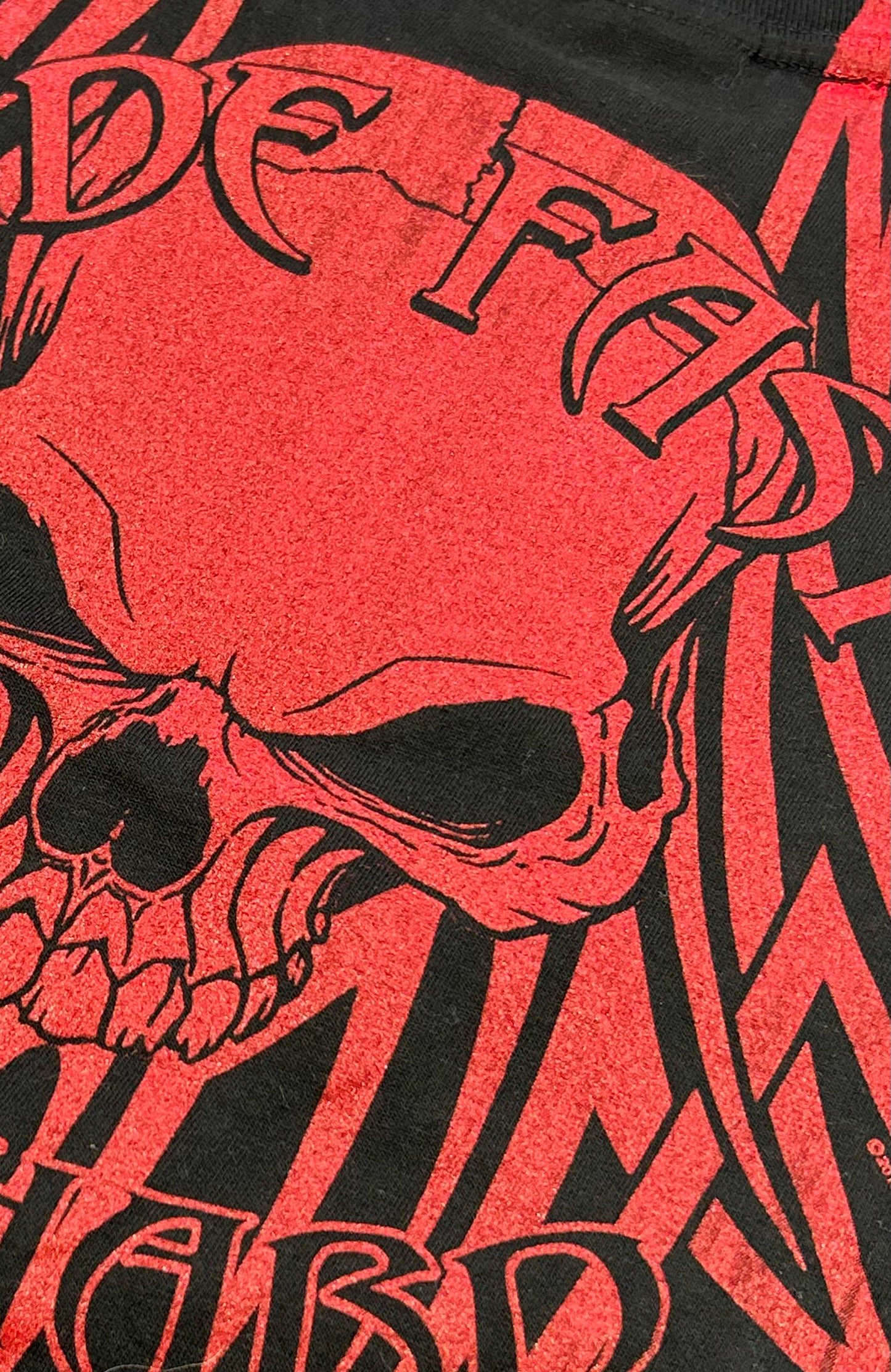 Vintage Skull T-Shirt Ride Fast Live Hard Back Graphic