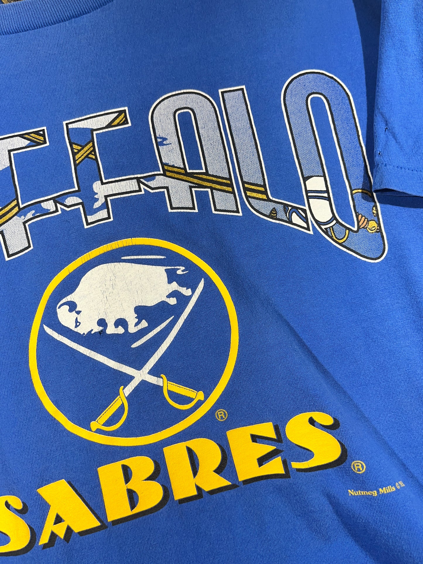 Vintage Buffalo Sabres T-Shirt NHL 90s Single Stitch Nutmeg USA Made