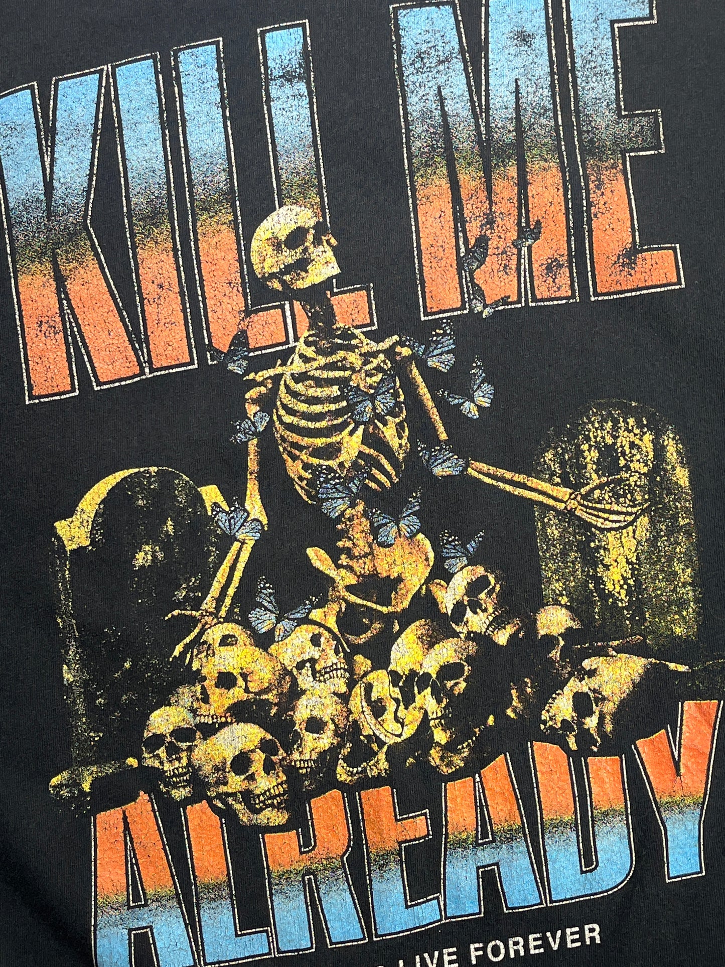 Vintage Kill Me Already T-Shirt Assholes Live Forever Distressed