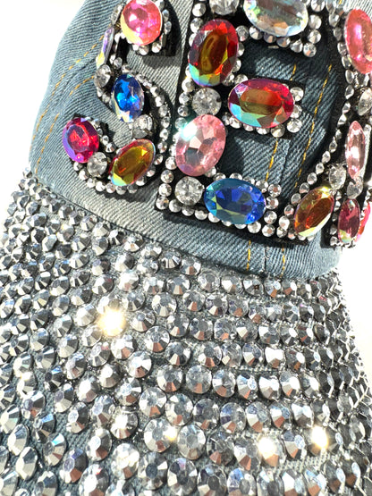 Vintage SEXY Hat Rhinestone Cap Amazing Bedazzled