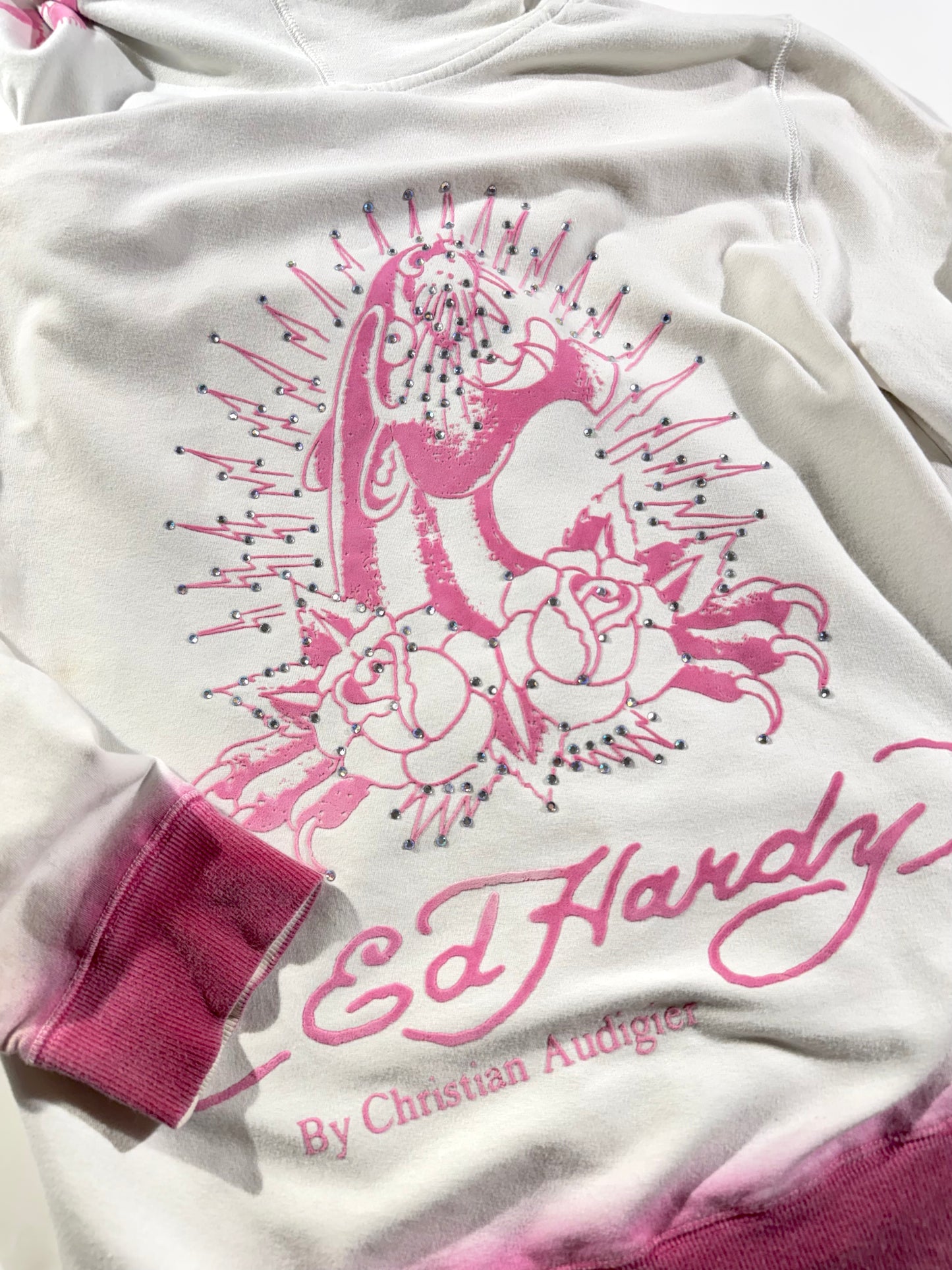 Vintage Ed Hardy Hoodie Zip Up Cougar Roses