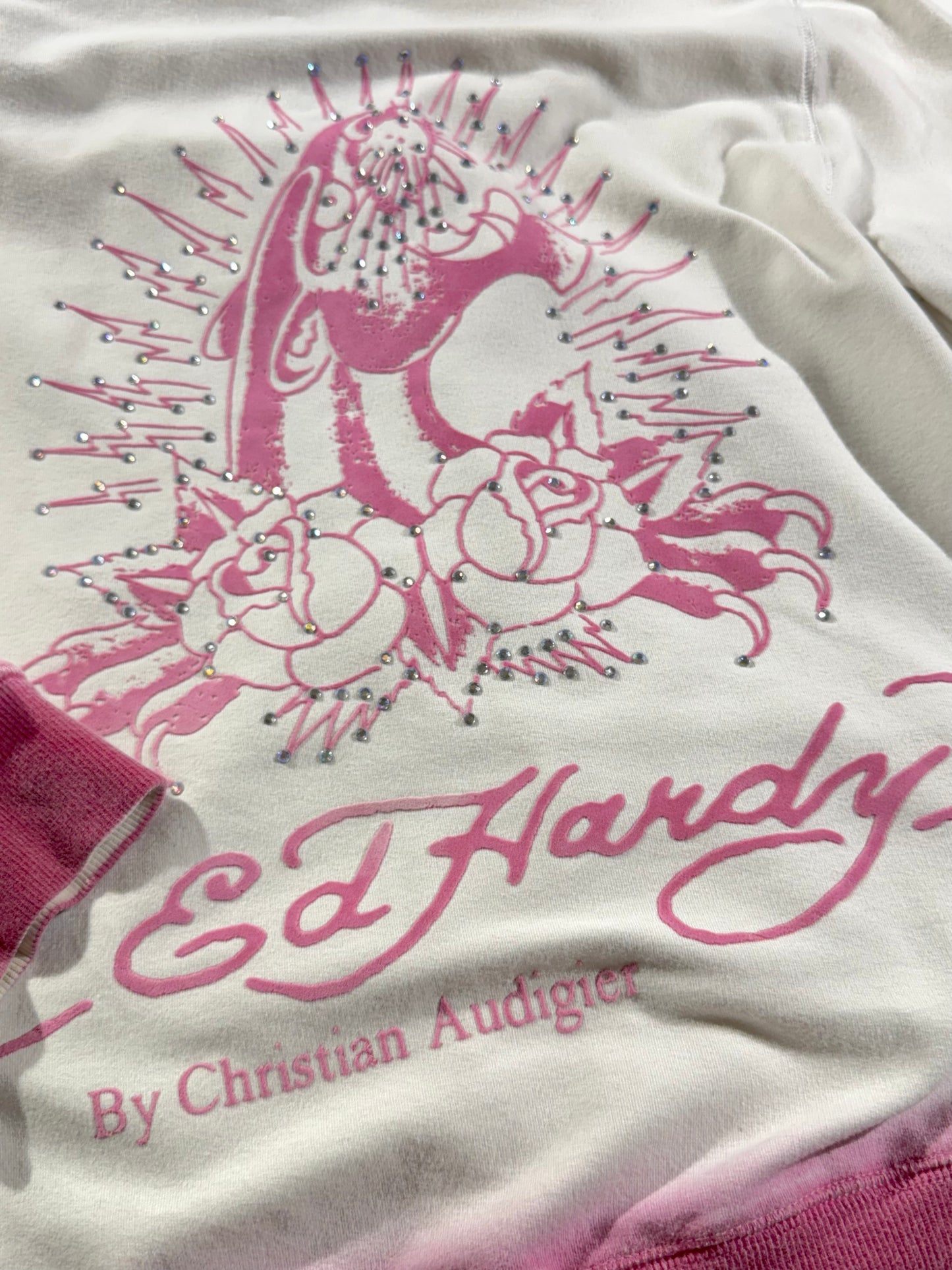 Vintage Ed Hardy Hoodie Zip Up Cougar Roses