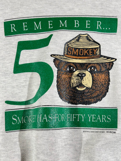 Vintage Smokey The Bear Crewneck 50 Year Anniversary 1993 Rare