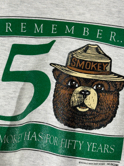 Vintage Smokey The Bear Crewneck 50 Year Anniversary 1993 Rare