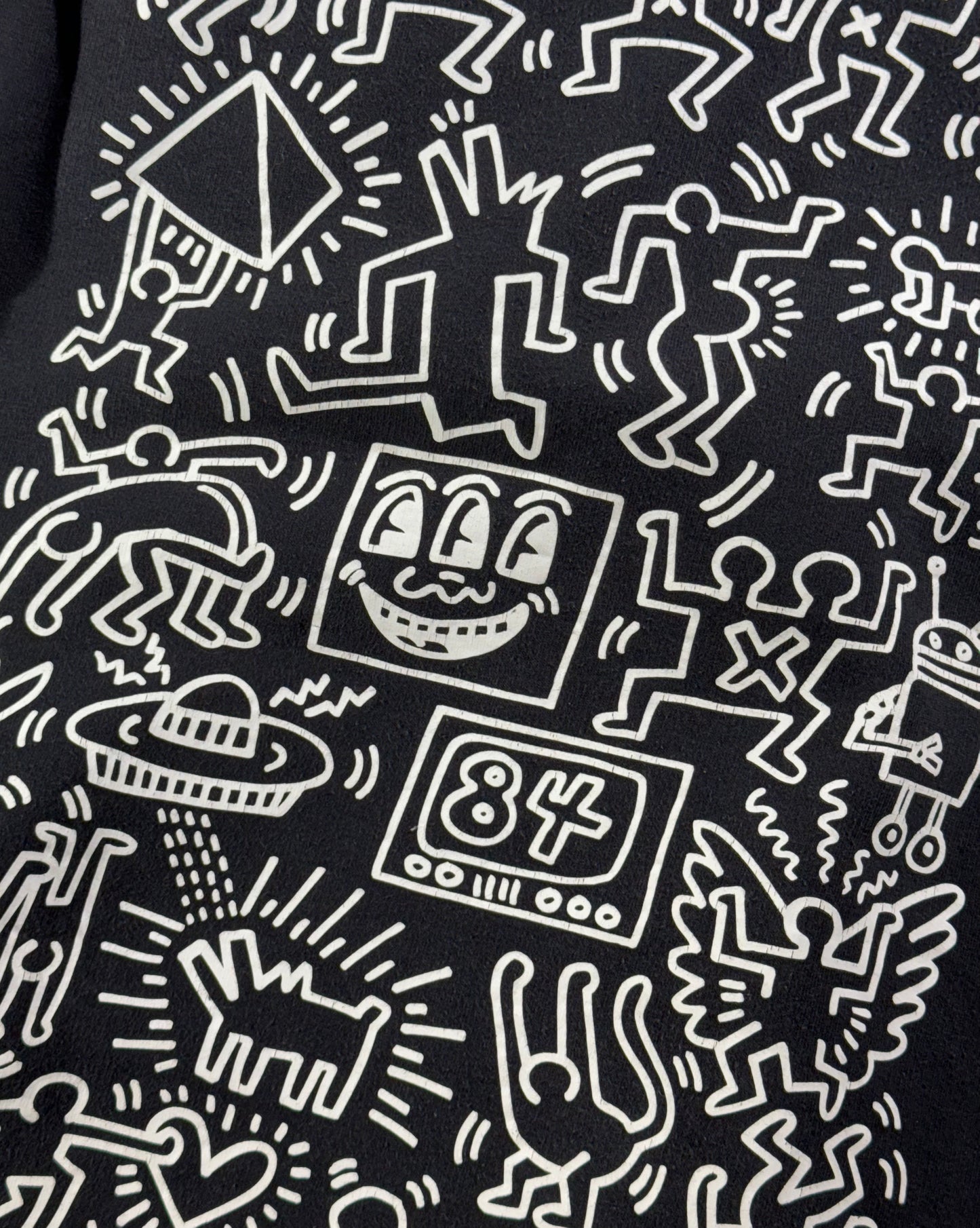 Vintage Keith Haring Hoodie Embroidered Big Back Graphic