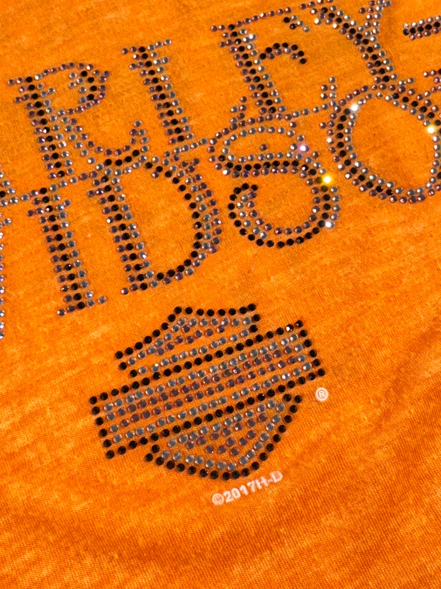 Vintage Harley Davidson T-Shirt Rhinestone Bedazzled Epic Very Thin