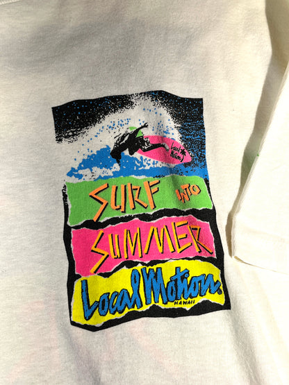 Vintage 90's Surf T-Shirt Surf Into Summer Local Motion Hawaii