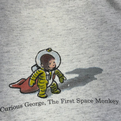 Vintage 90s Curious George T-Shirt The First Space Monkey Cartoon